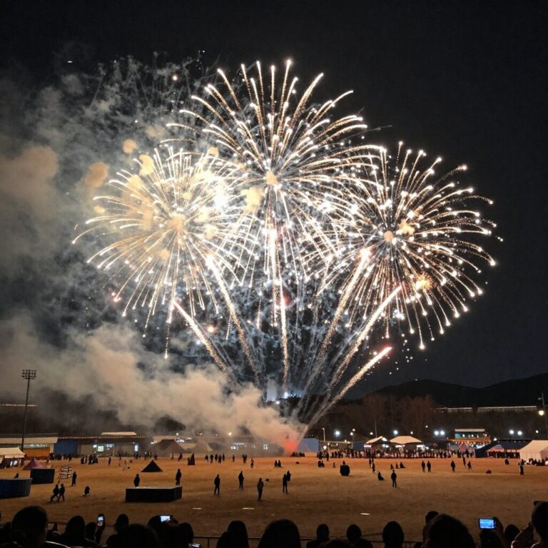 밤하늘을 수놓는 고싸움놀이축제 불꽃놀이