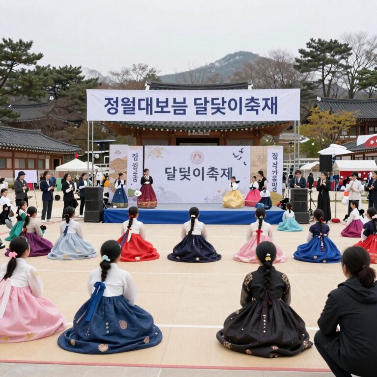 춘천 공지천 다목적광장에서 열리는 정월대보름 달맞이축제 현장 모습