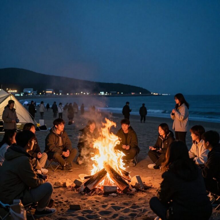 양양 낙산해변 달빛 모닥불 축제 현장 모습
