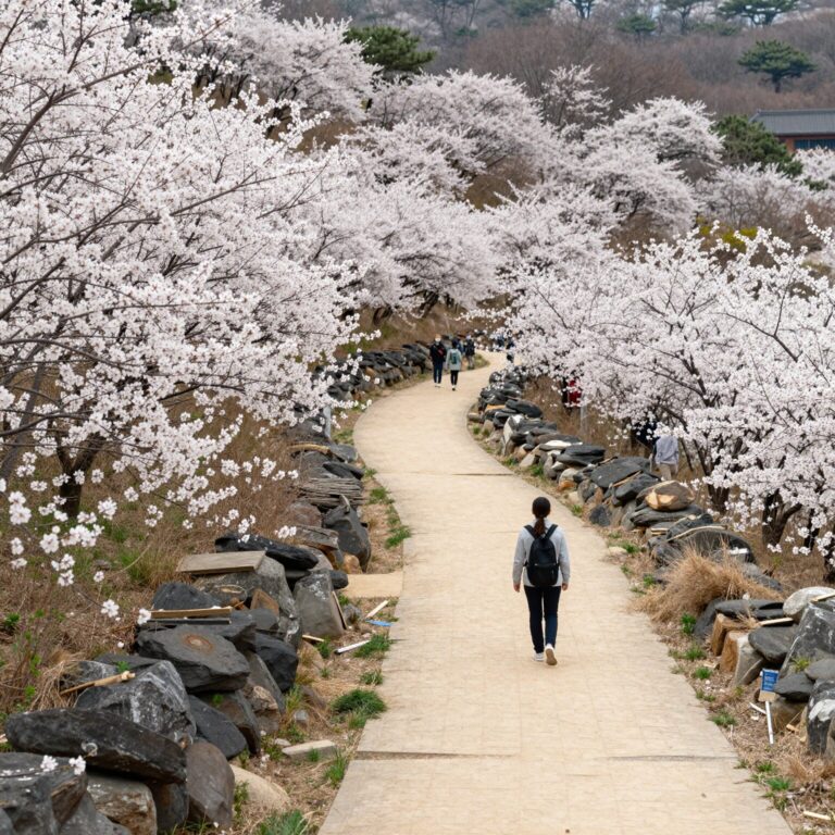 청산도 슬로걷기 축제 유채꽃밭과 돌담길 풍경
