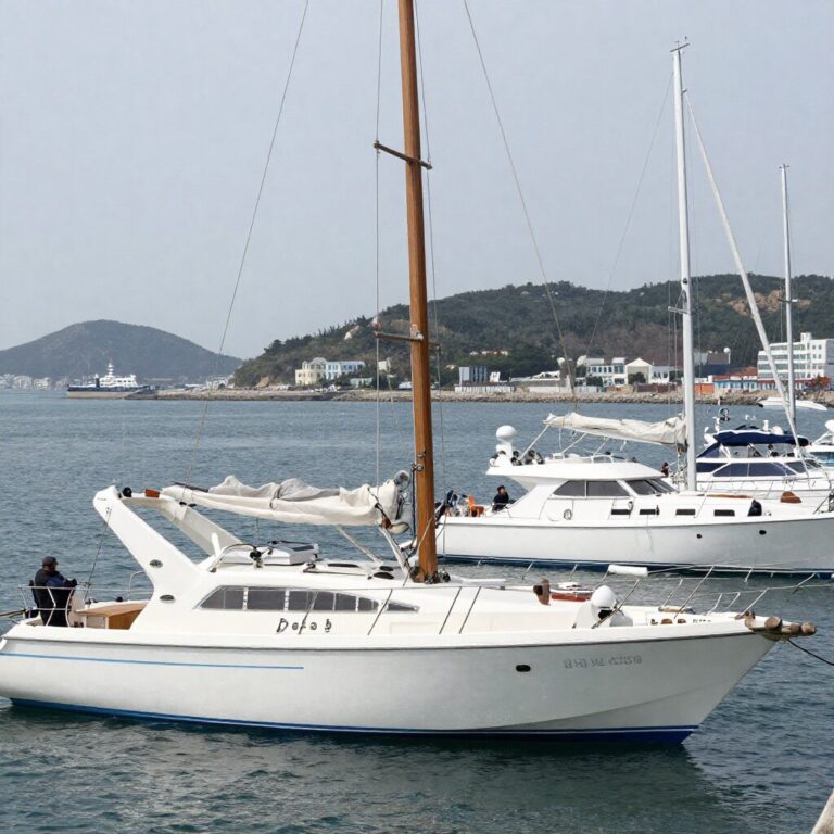 통영 도남관광지에 정박한 클리퍼레이스 요트 함대