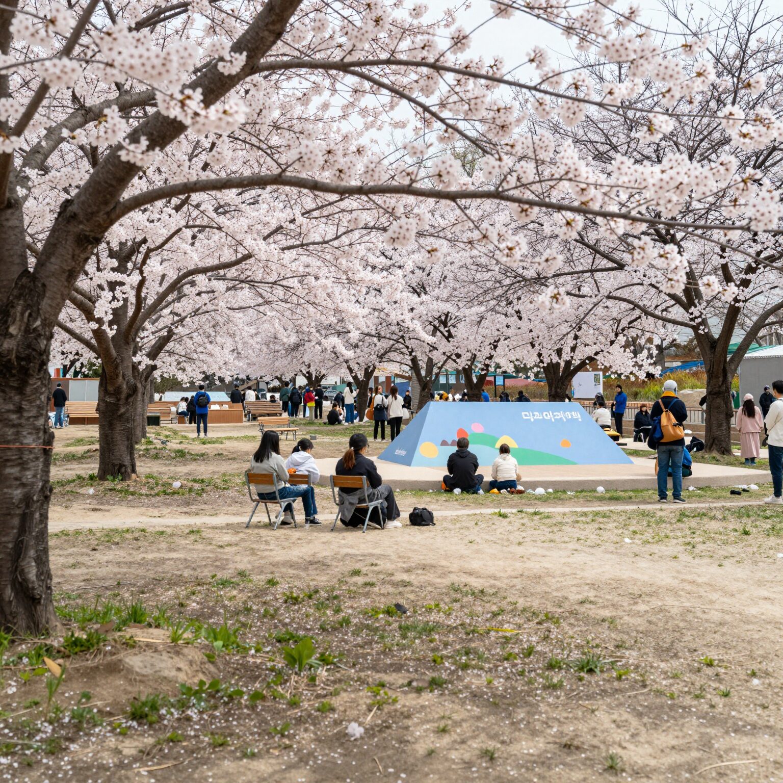 봄꽃이 피어난 대가야역사테마관광지 축제장 전경
