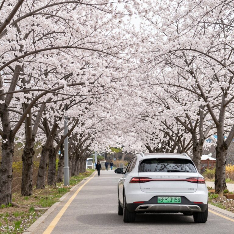 구례 섬진강 벚꽃길 드라이브 풍경