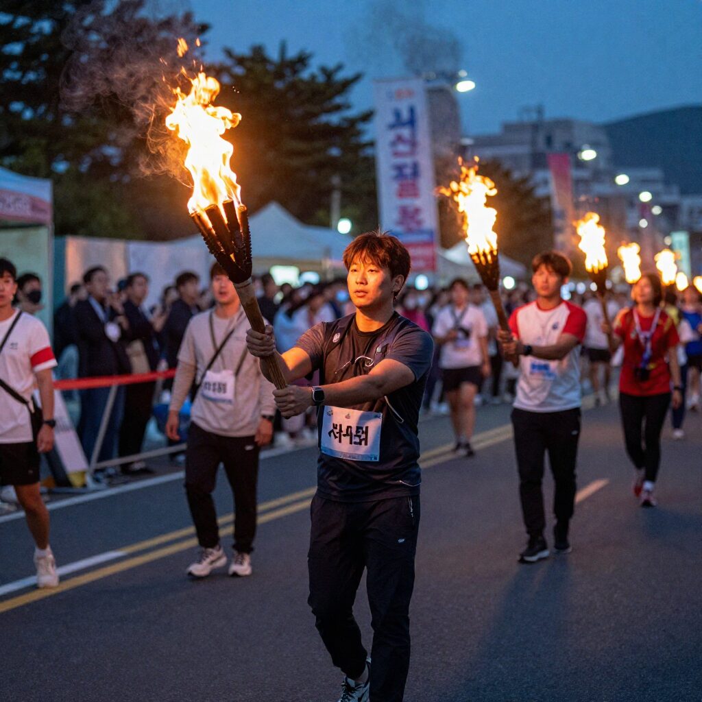 2026 제주 들불축제 횃불 퍼레이드 장면 야경