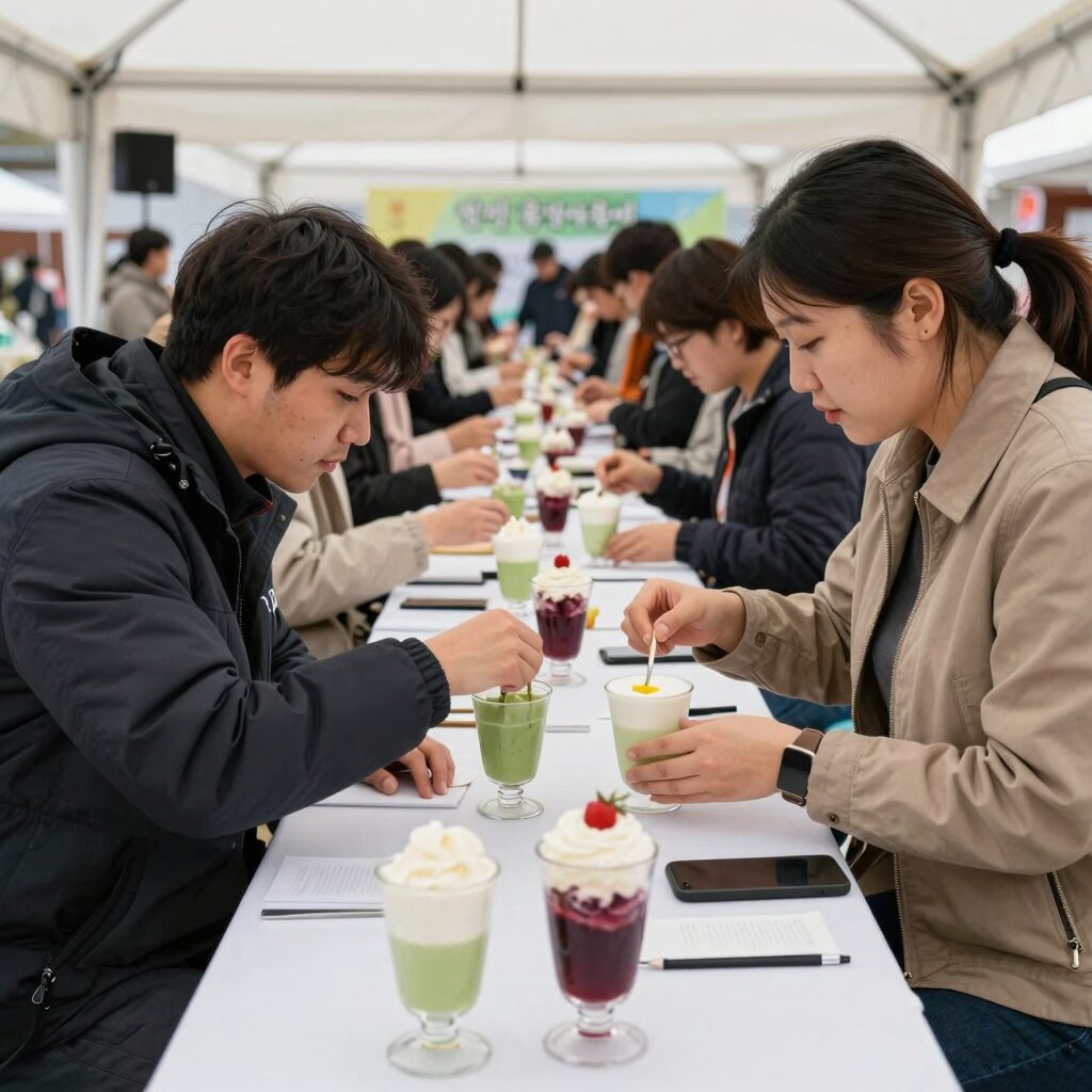 보성다향대축제 말차 디저트와 음료 시식 체험 행사 사진