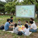 대전 사이언스 페스티벌 엑스포과학공원에서 가족들이 피크닉 즐기는 모습