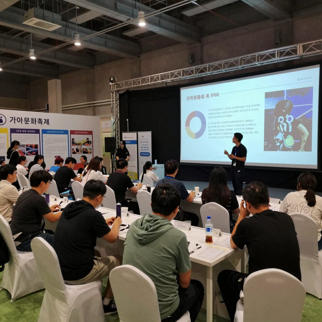 가야문화축제 행사장 전경, 많은 방문객들이 체험 부스를 즐기고 있는 모습