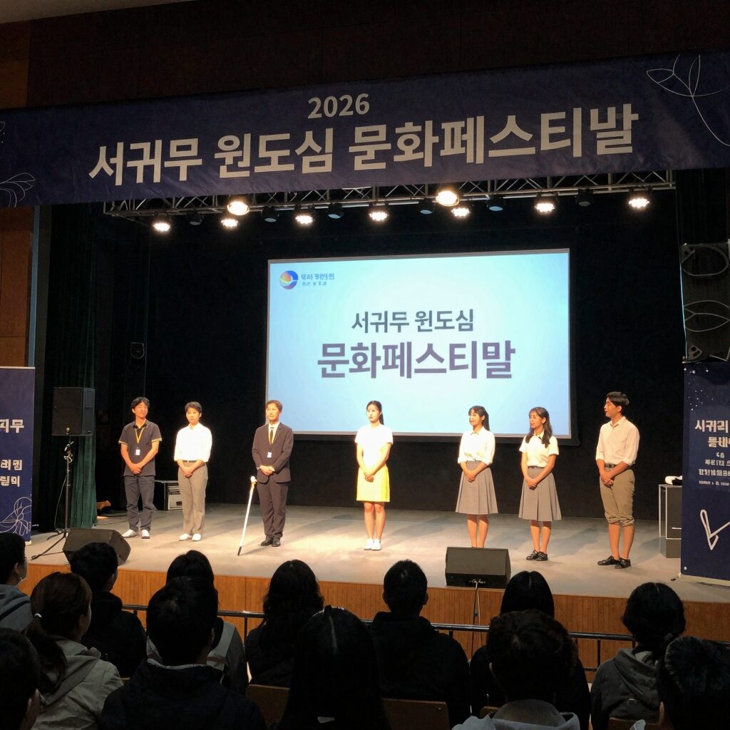 2026 서귀포 원도심 문화페스티벌 야간 거리 분위기와 공연 무대