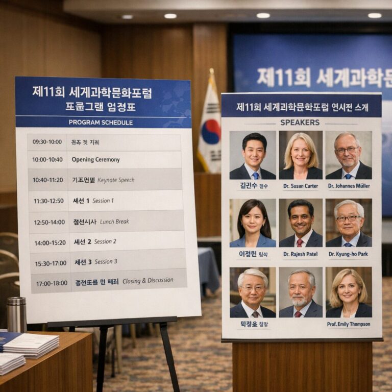 제11회 세계과학문화포럼 프로그램 일정표와 연사진 소개