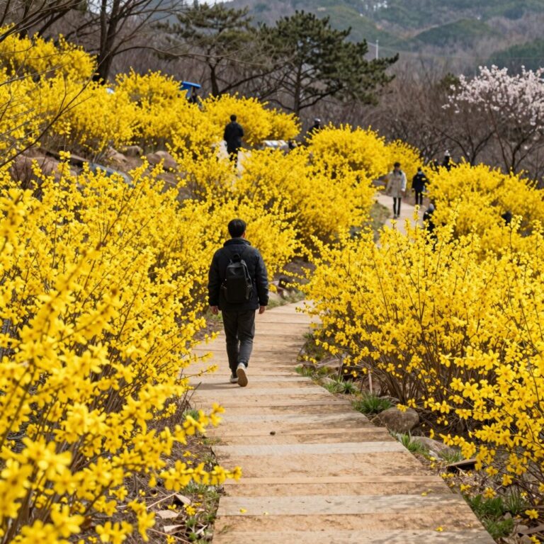 2026년 봄 부산 대저생태공원에 펼쳐진 노란 유채꽃밭과 산책로 풍경