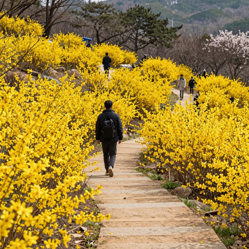 2026년 봄 부산 대저생태공원에 펼쳐진 노란 유채꽃밭과 산책로 풍경