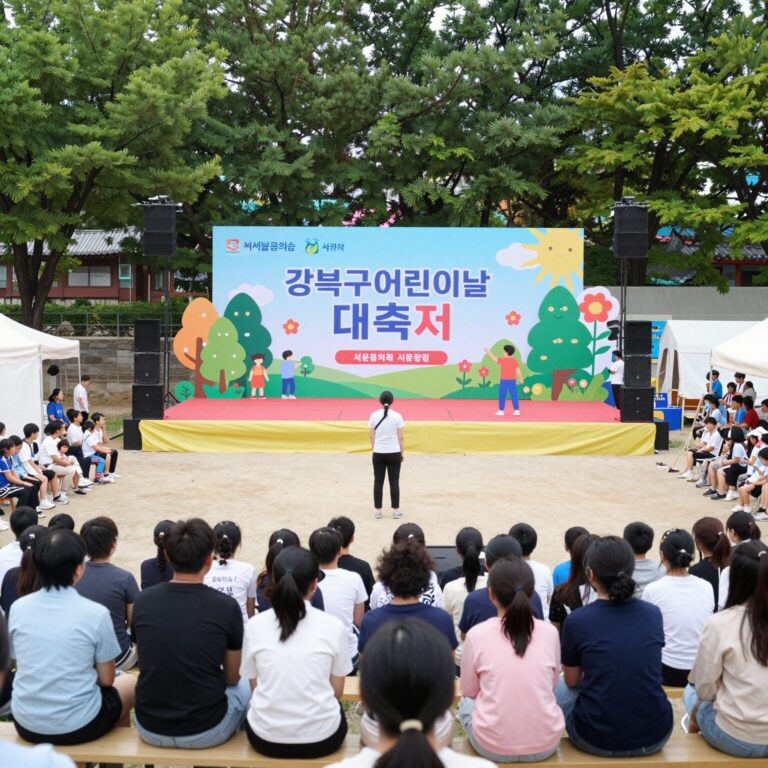 북서울꿈의숲 서문광장에서 열리는 강북구 어린이날 대축제 행사장全景