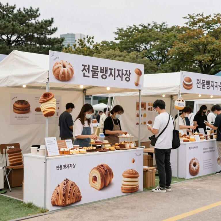 서울 가락몰 전국빵지자랑 하늘공원 행사장 풍경과 다양한 빵 부스