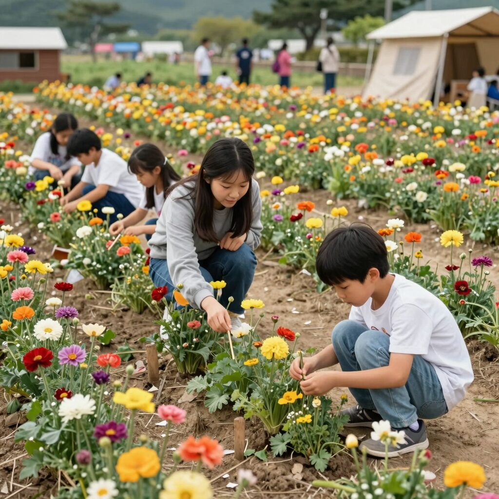 국립농업박물관 다랑이논밭 수선화 절경과 체험하는 아이들