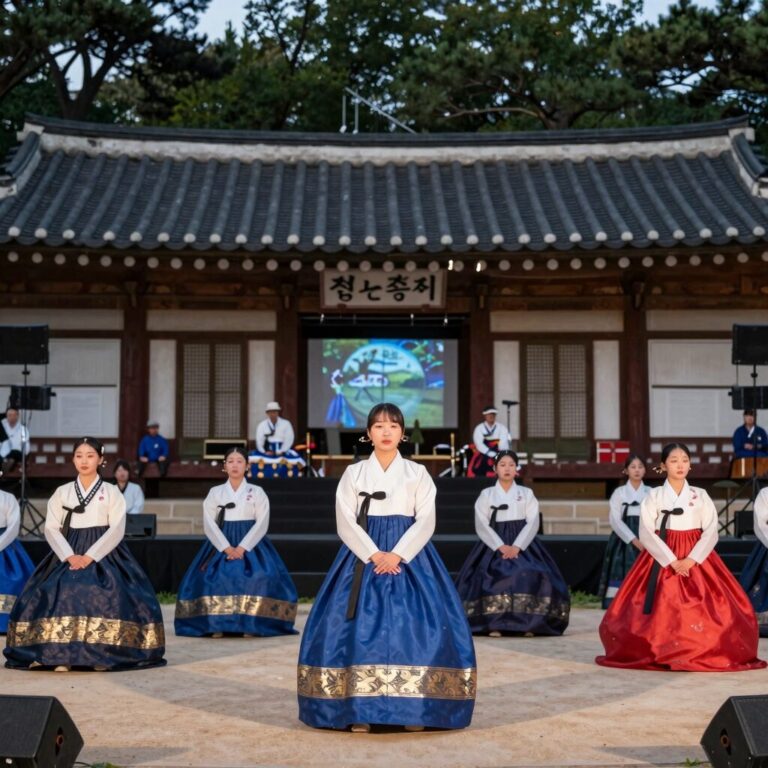 세종중앙공원 야외무대에서 펼쳐지는 제629돌 세종대왕 탄신일 축제 공연 모습