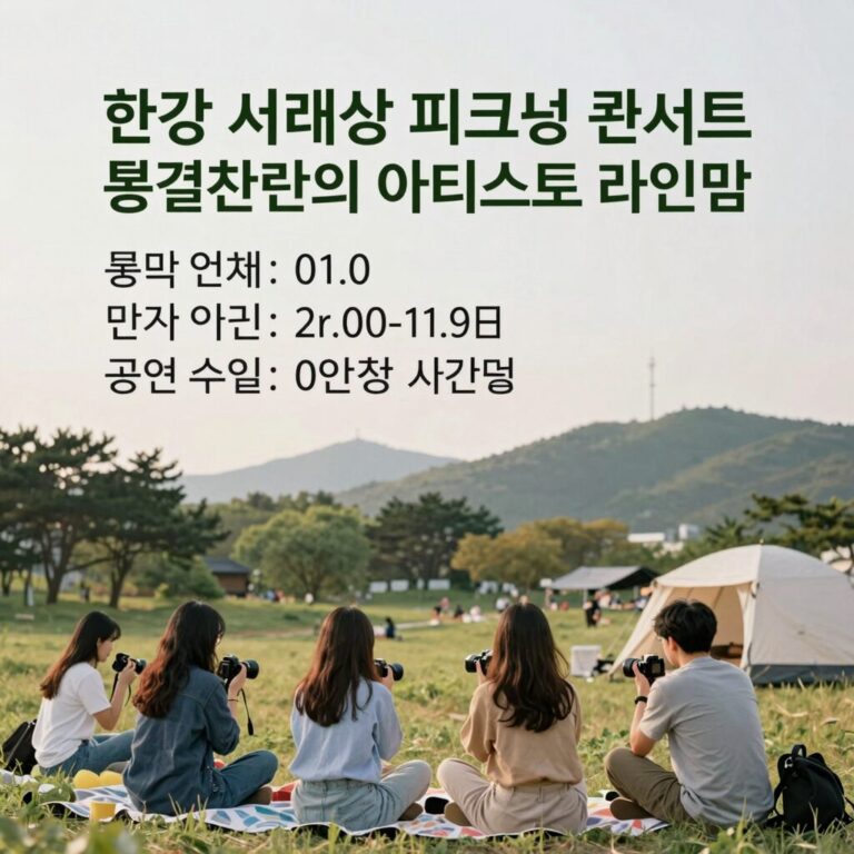 한강 서래섬 피크닉 콘서트 봄결찬란의 아티스트 라인업과 공연 시간표