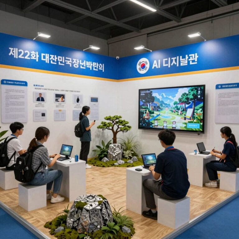 제22회 대한민국청소년박람회 AI 디지털관 체험 부스 전경