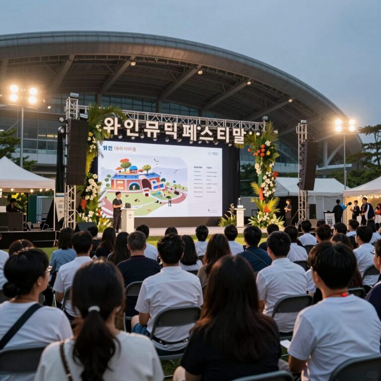 수원컨벤션센터 야외광장에서 열리는 와인뮤직페스티발 전경