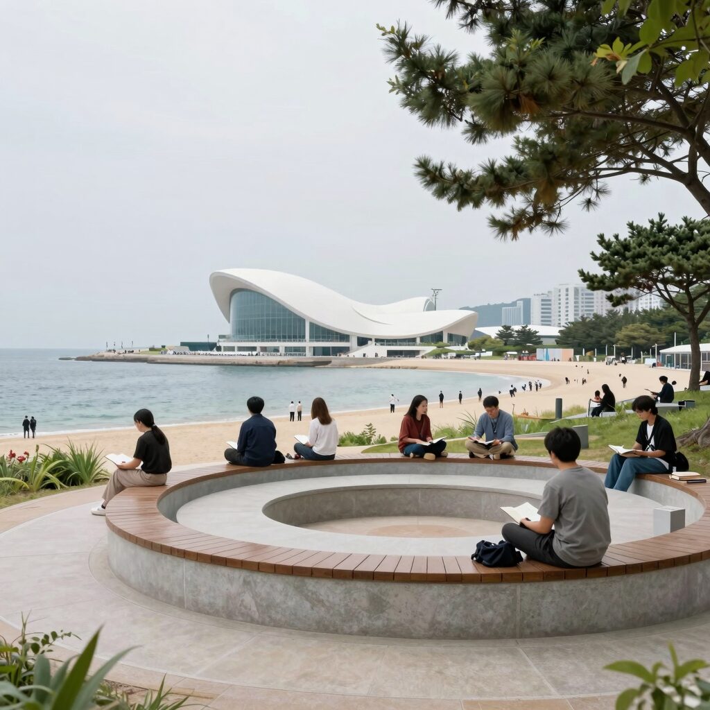 2026 부산바다도서관 민락수변공원 야외 독서 공간 풍경