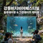 강릉비치비어페스티벌 블루웨이브와 그린웨이브 테마존 안내 포스터 이미지