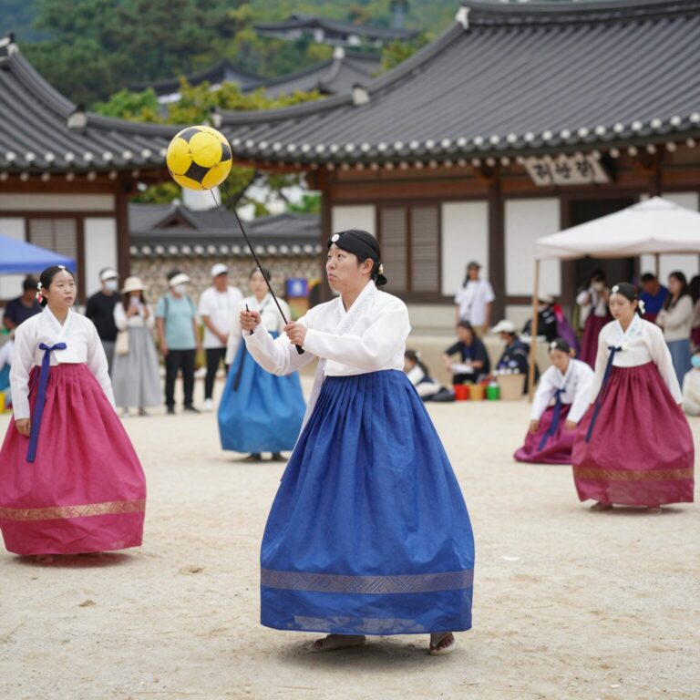 강릉단오제 그네뛰기 체험 행사 사진