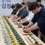 경기미 김밥 페스타 본선 경연에서 참가자들이 김밥을 말고 있는 모습