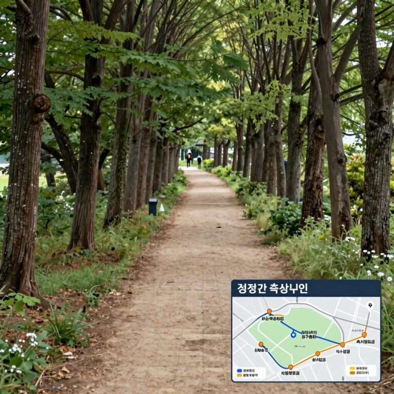 공릉역에서 동부아파트 삼거리까지 이어지는 경춘선 숲길 산책로와 축제 구역 안내 지도