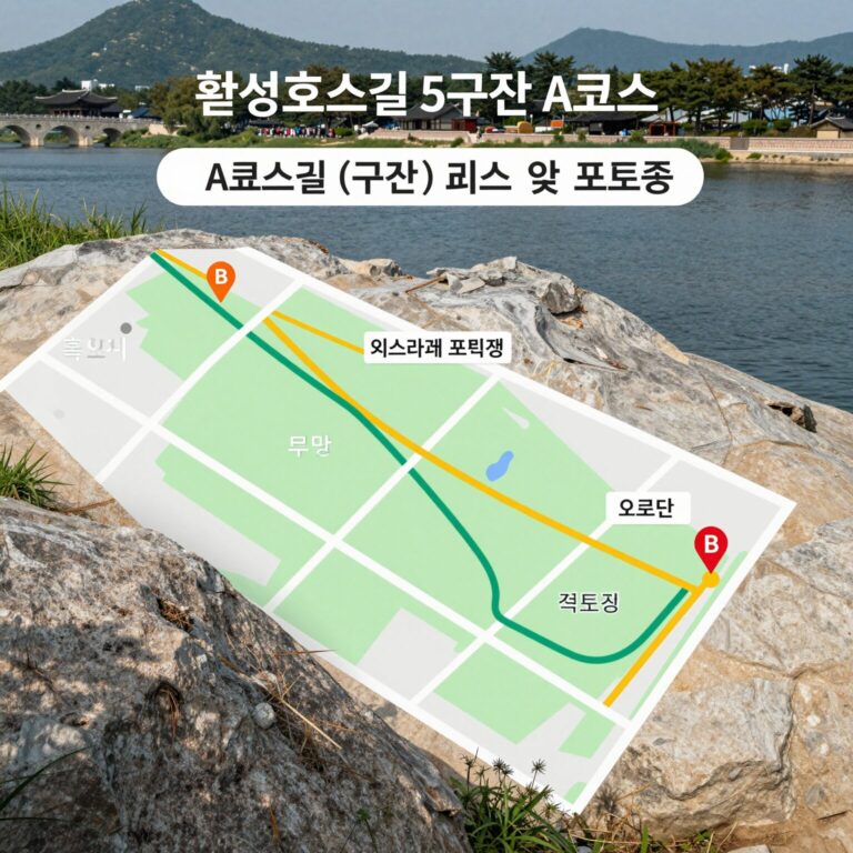 횡성호수길 5구간 A코스와 B코스 지도 및 포토존 위치 안내