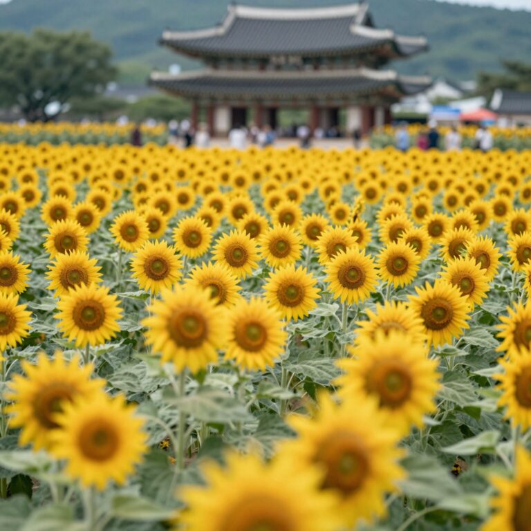 강주해바라기 축제 해바라기 밭 전경