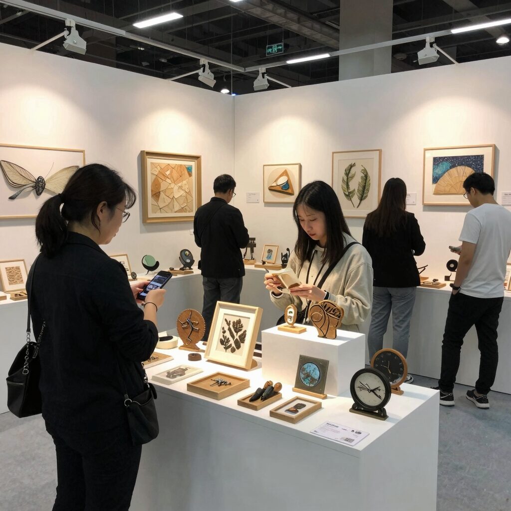 K핸드메이드페어 부산 2026 행사장 전경과 다양한 핸드메이드 작품들이 전시된 모습