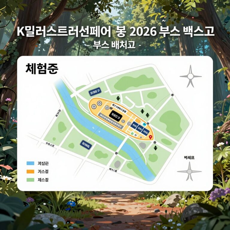 K일러스트레이션페어 부산 2026 벡스코 부스 배치도와 체험존 위치를 한눈에 보여주는 지도 이미지