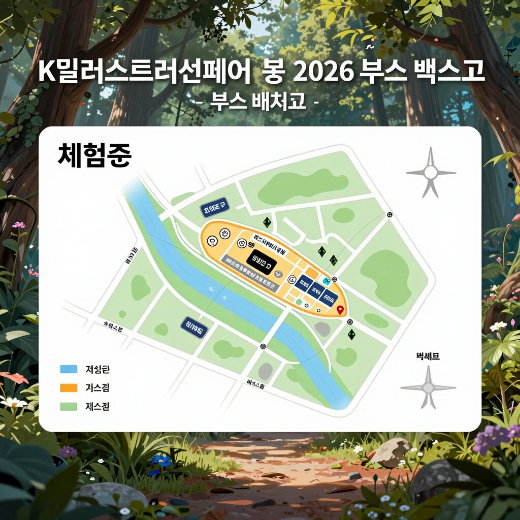 K일러스트레이션페어 부산 2026 벡스코 부스 배치도와 체험존 위치를 한눈에 보여주는 지도 이미지