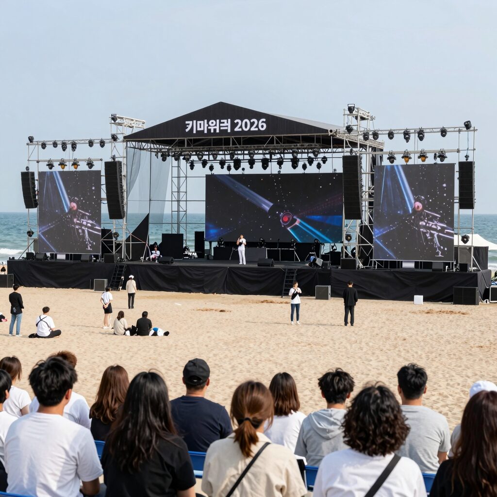 키마위크 2026 다대포해수욕장 비치 콘서트 무대와 해변 풍경