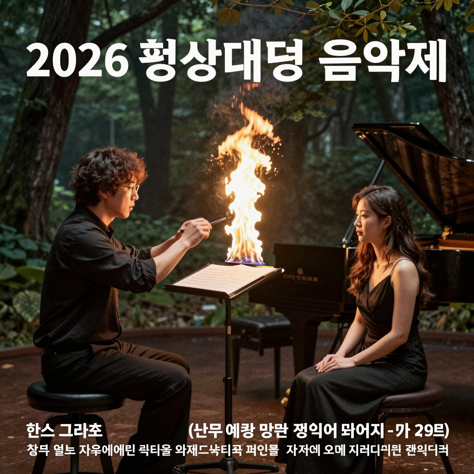 2026 평창대관령음악제 개막공연 포스터, 한스 그라프 지휘자와 선우예권 피아니스트가 함께하는 빛에서 불꽃으로 공연