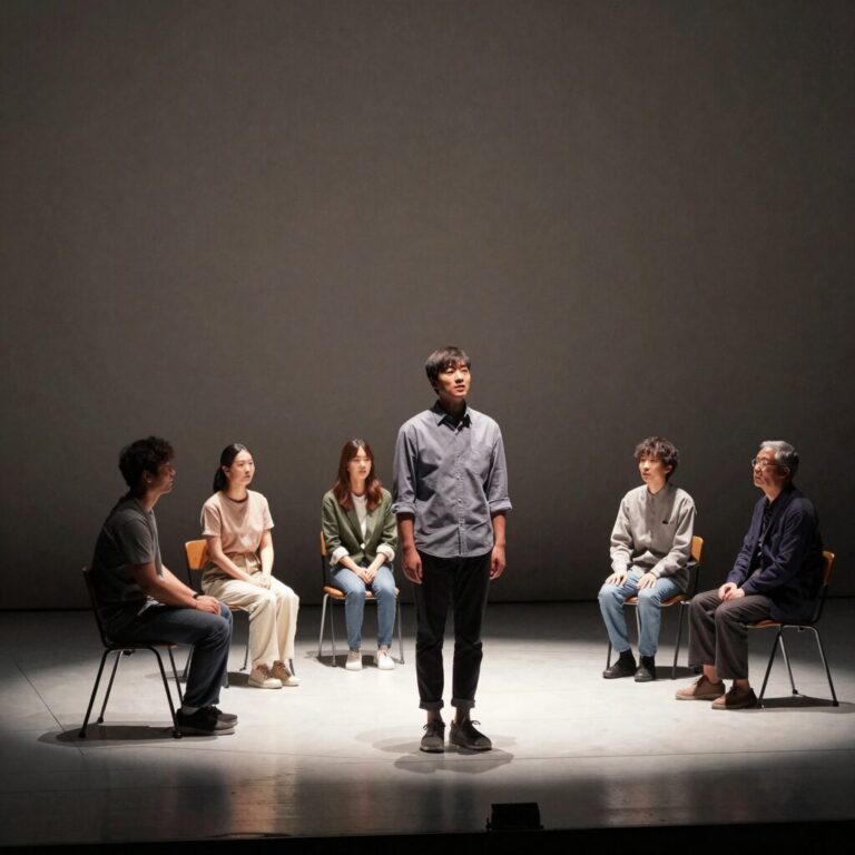인형극 공연 무대와 관객의 모습