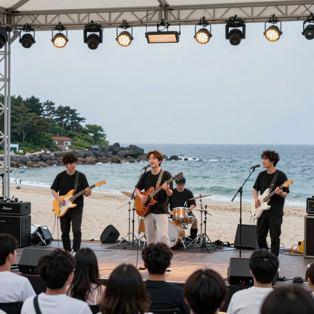 경포해변 특설무대에서 열리는 경포썸머페스티벌 공연 모습