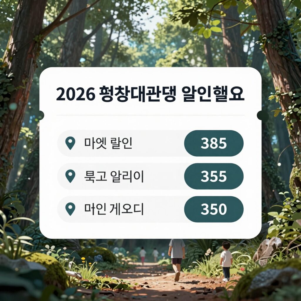 2026 평창대관령음악제 티켓 할인 정보를 한눈에 보여주는 그래픽 이미지
