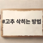 고추 삭히는 방법