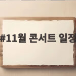 11월 콘서트 일정