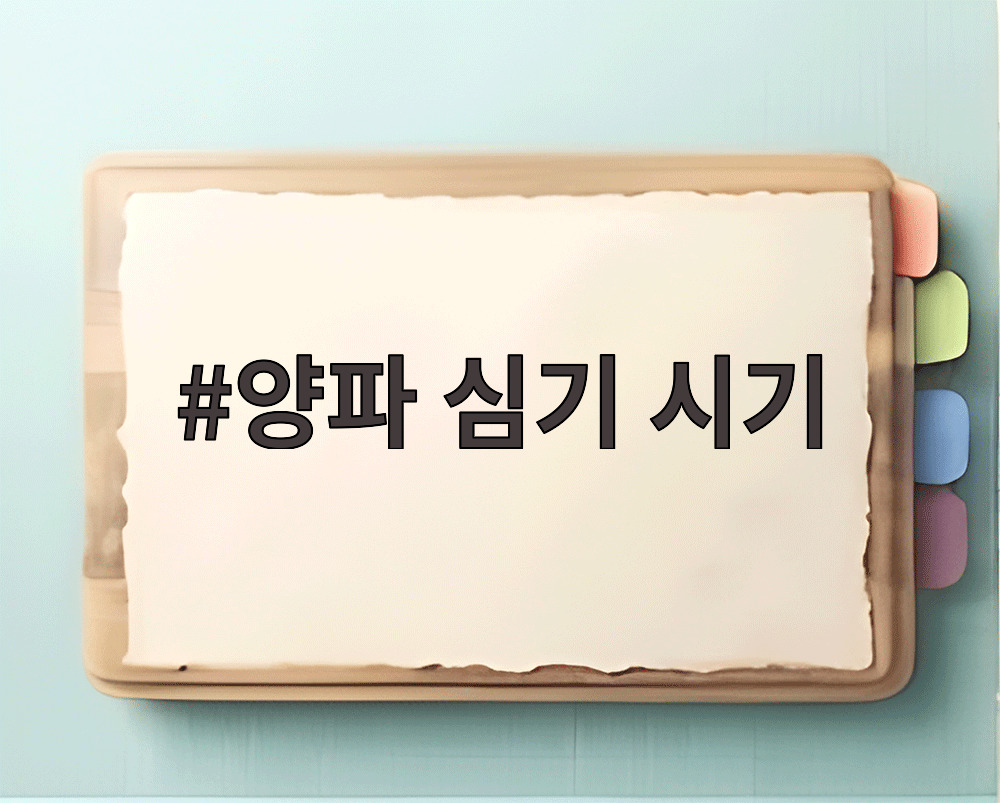 양파 심기 시기
