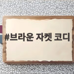 브라운 자켓 코디