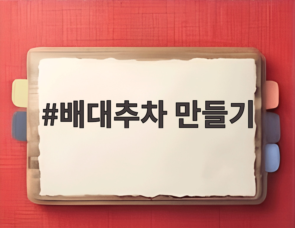 배대추차 만들기