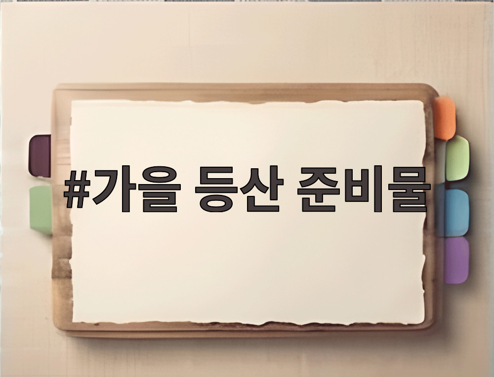 가을 등산 준비물