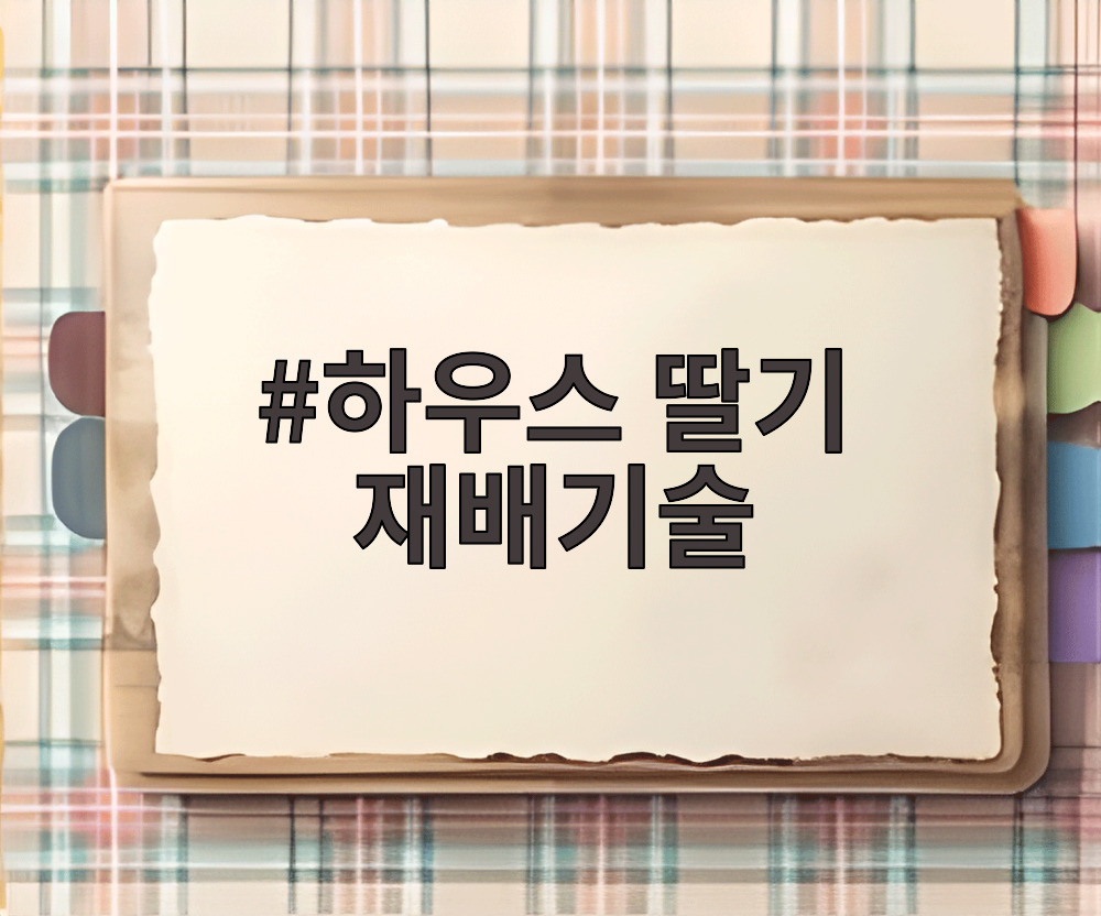 하우스 딸기 재배기술