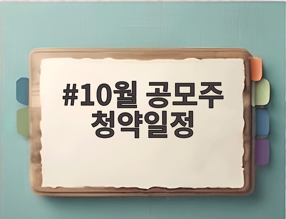 10월 공모주 청약일정