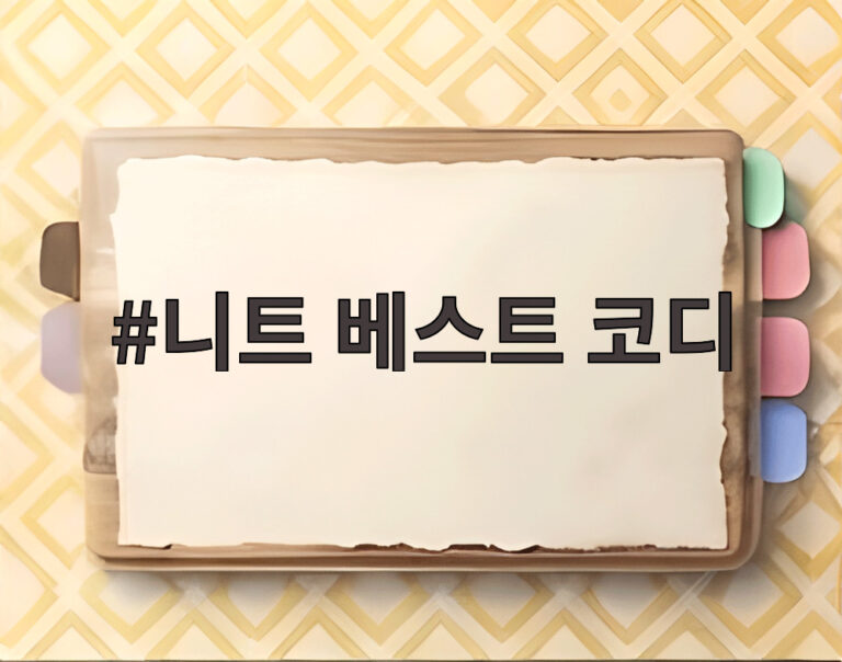 니트 베스트 코디