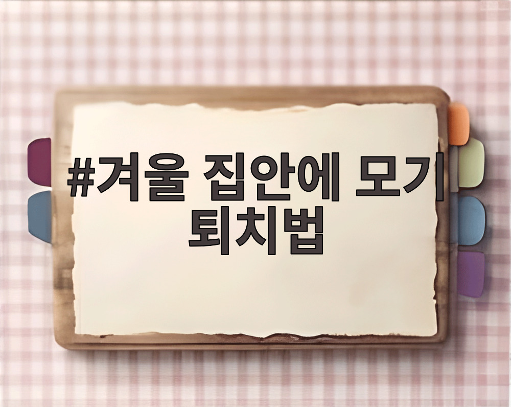 겨울 집안에 모기 퇴치법