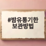 밤유통기한 보관방법 냉장 냉동 언제까지 두고 먹을까 밤유통기한 보관방법