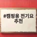 캠핑용 전기요 추천