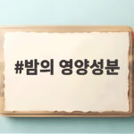 밤의 영양성분 하나로 가을 간식 건강하게 챙기는 법 밤의 영양성분